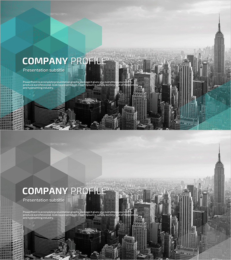 육각형 입체 회사소개서 템플릿 표지 – 현대적 감성과 신뢰