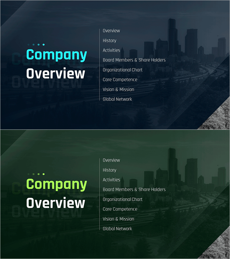 실용적인 회사소개서 템플릿 간지