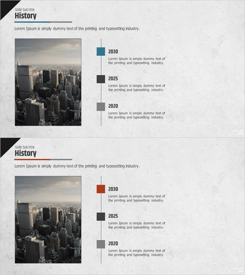 콘크리트 테마 연혁 다이어그램 – 회사 발전 과정 시각화