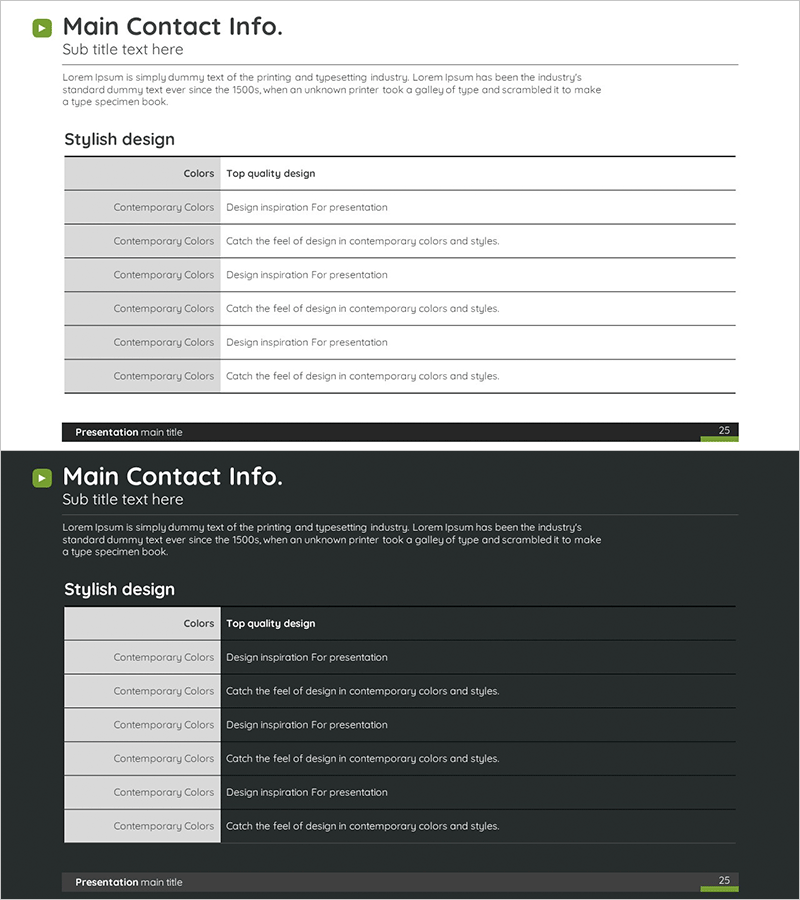 비즈니스 주요 연락처 정보 – 명확하고 세련된 디자인