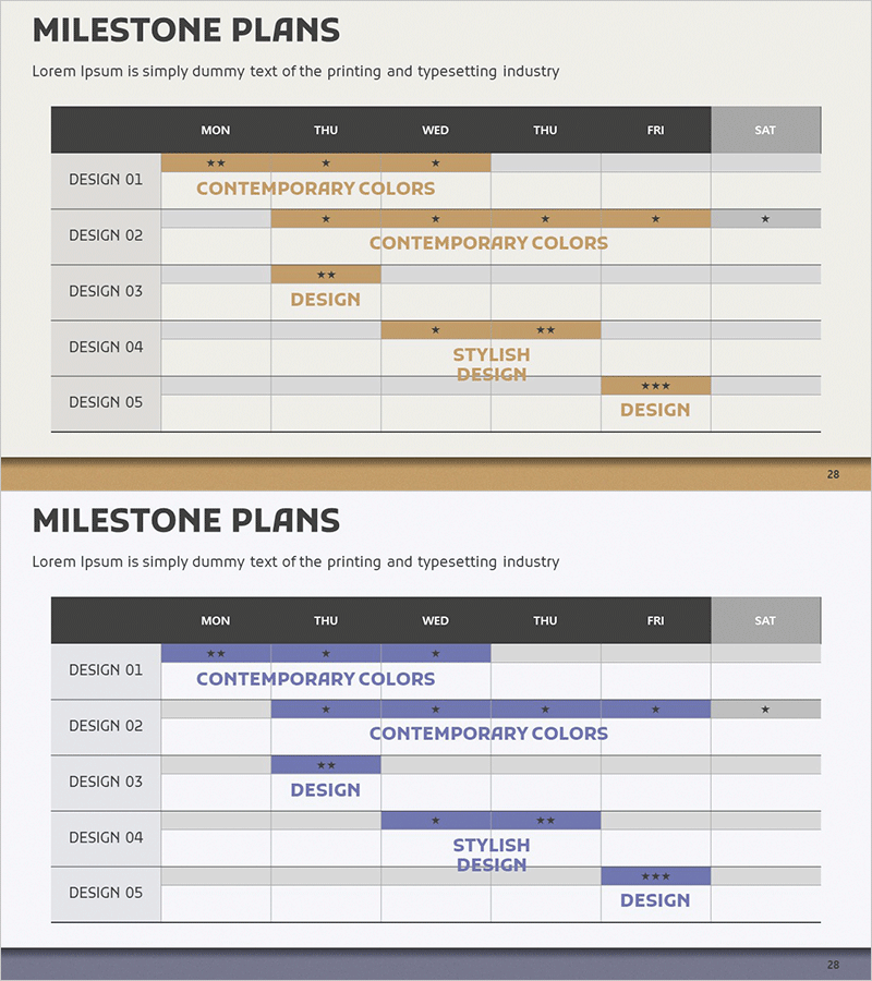 프로젝트 계획 설정 테이블 차트 – 사업 추진 전략