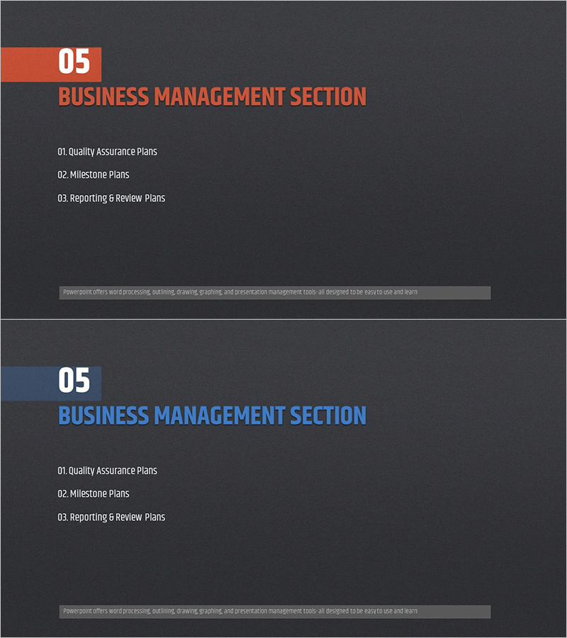 모던 심플 제안서 템플릿 간지 – 비즈니스 관리 섹션