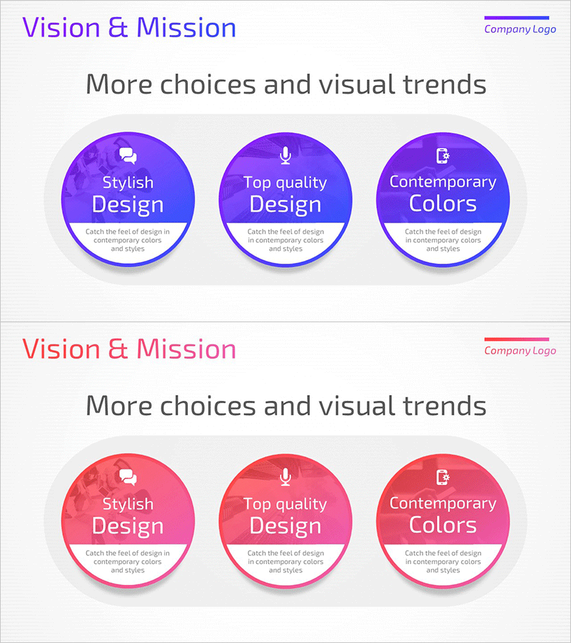 앱 서비스 비전 & 미션 슬라이드 – 다이어그램으로 비전 표현