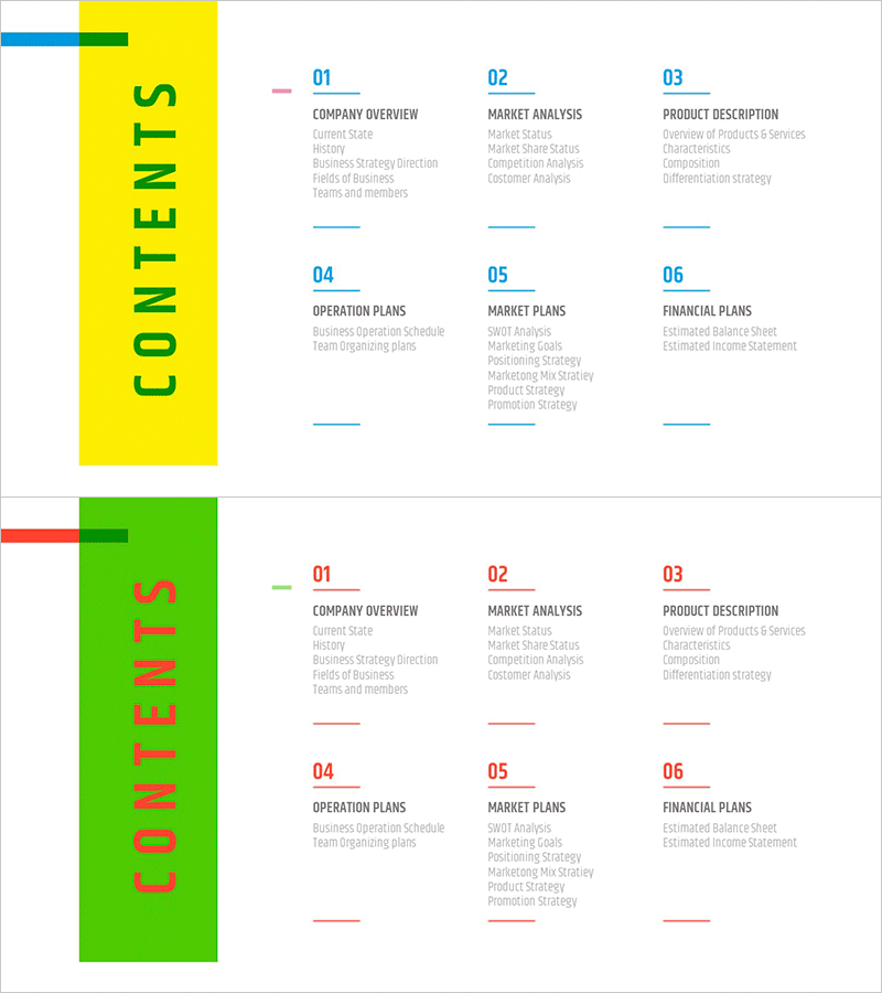 비즈니스 사업계획서 피피티 템플릿 목차