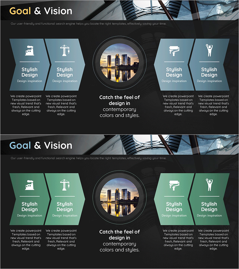 건설 회사 목표 & 비전 다이어그램 – 혁신적 비전을 담다