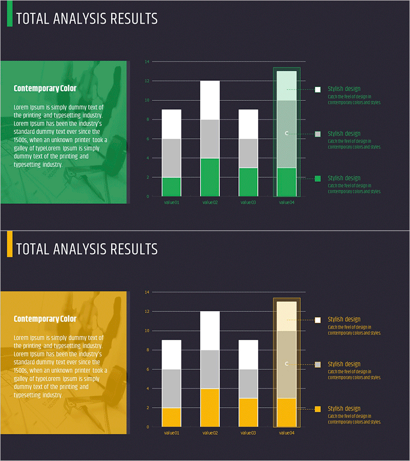 비즈니스 시장 분석 세분형 세로막대 그래프