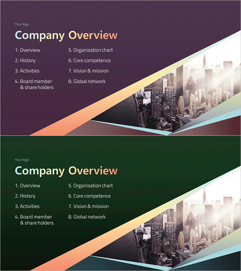 컬러 그라데이션 템플릿 간지 - 비즈니스 소개에 최적