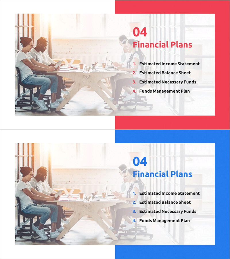 스타트업 사업 투자유치 PPT 간지 – 금융 계획과 효율성