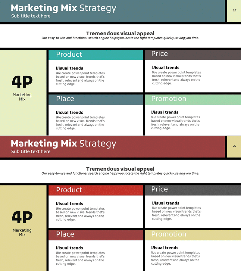 몬드리안 패턴 마케팅 4P 전략