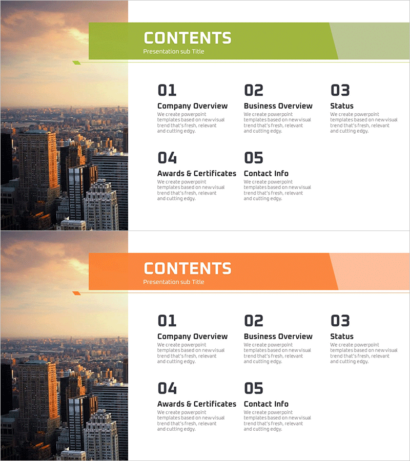 라운드 스퀘어 라인 템플릿 목차