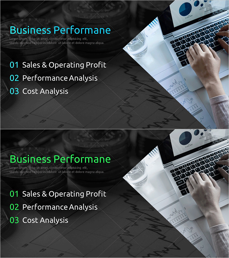 모던 IR 템플릿 간지 – 비즈니스 성과를 멋지게 시각화
