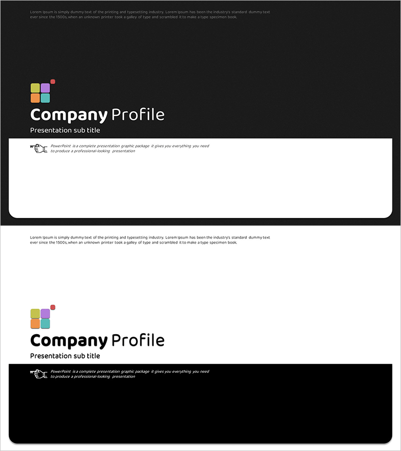 라운드 스퀘어 회사소개 템플릿 표지 – 전문성과 신뢰