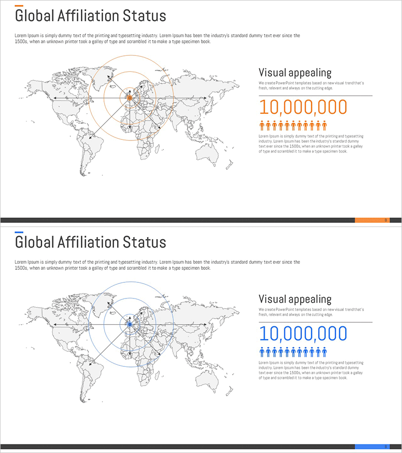 글로벌 고객 시장 분석 슬라이드 – 시장 및 경쟁사 분석