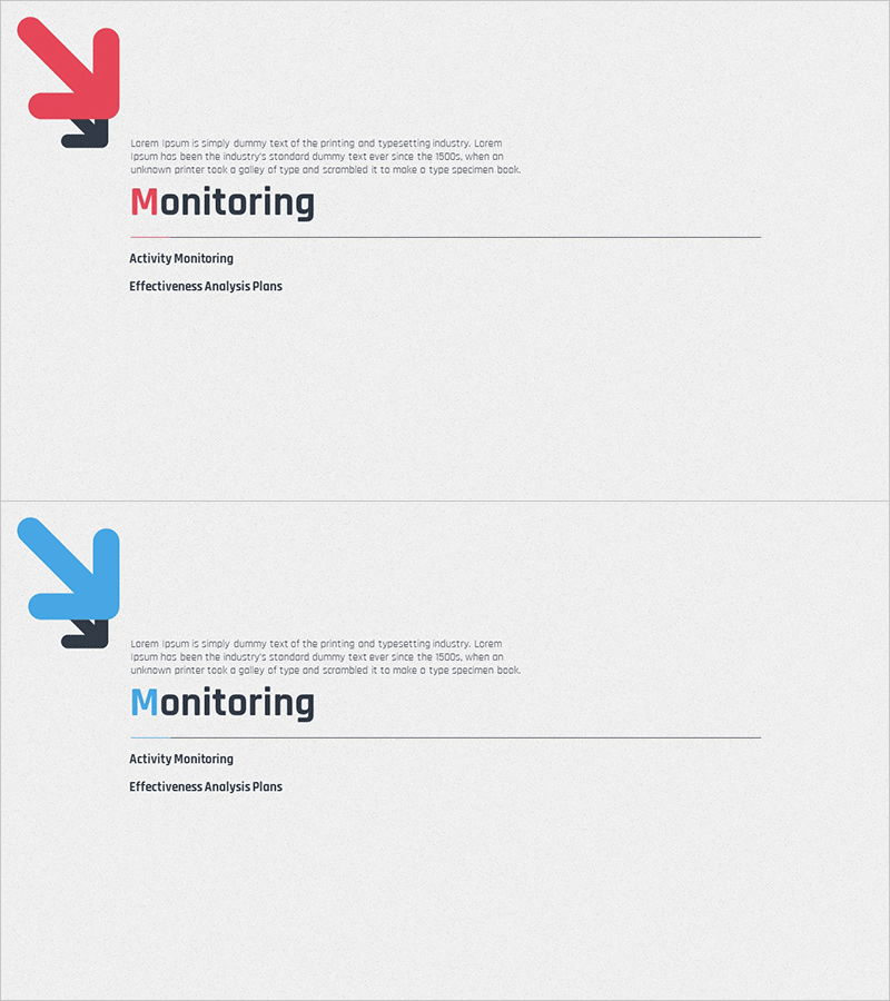 화살표 마케팅 계획 템플릿 간지