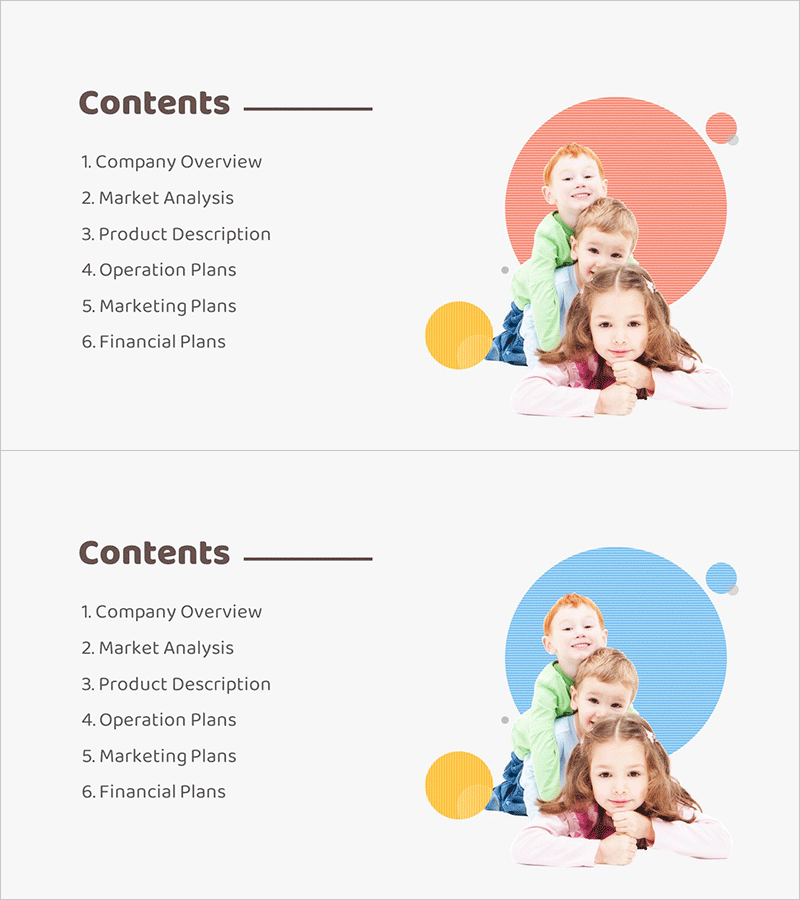 영유아 용품 사업계획서 템플릿 목차