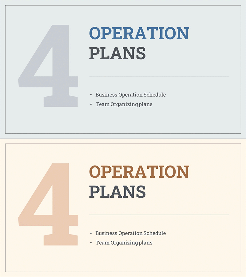 인테리어 사업계획서 템플릿 간지 – 운영 계획 섹션