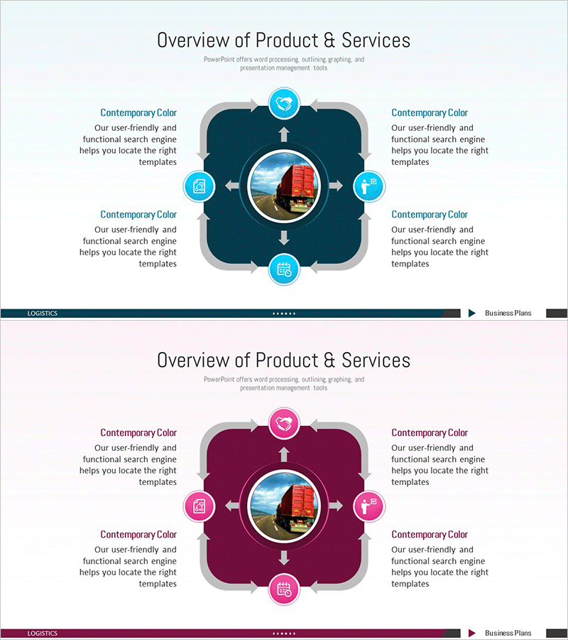 물류 사업 서비스 다이어그램 – 제품 및 서비스 개요