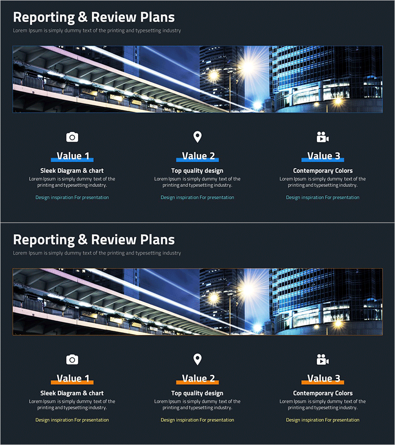 촬영 보고 및 검토 계획 슬라이드 템플릿