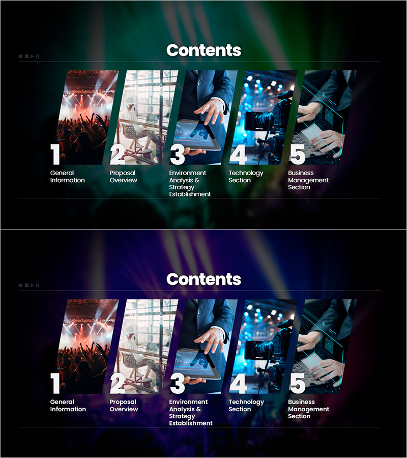 사업 제안서와 기술 분석을 위한 프레젠테이션 템플릿