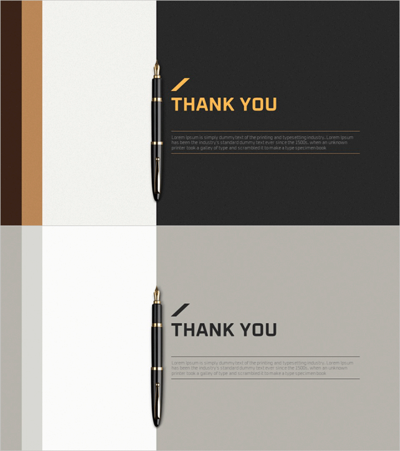 비즈니스 플랜 만년필 테마 템플릿 엔딩 표지