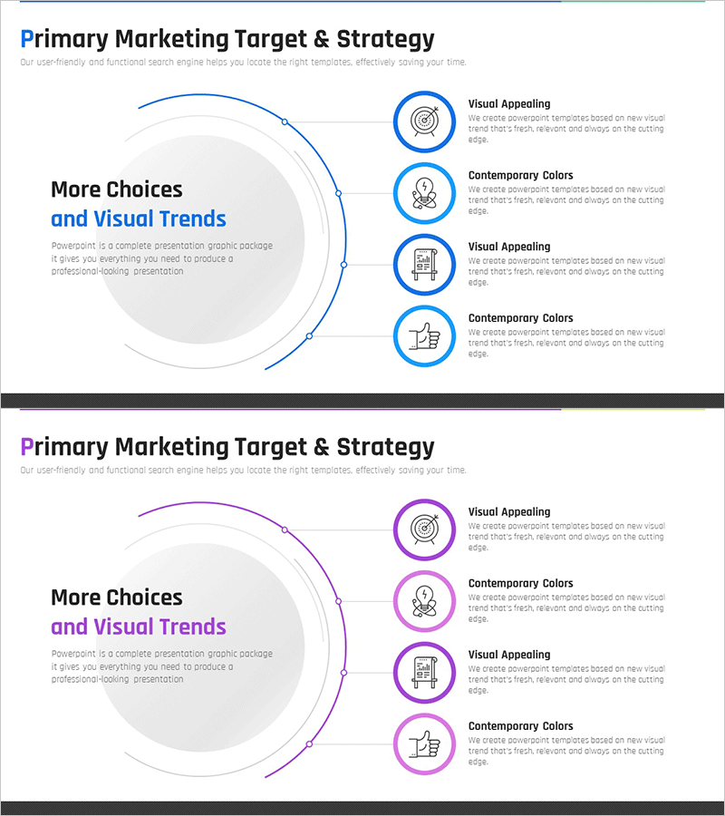 방사형 사이클 원형 다이어그램 – 사업과 마케팅 전략