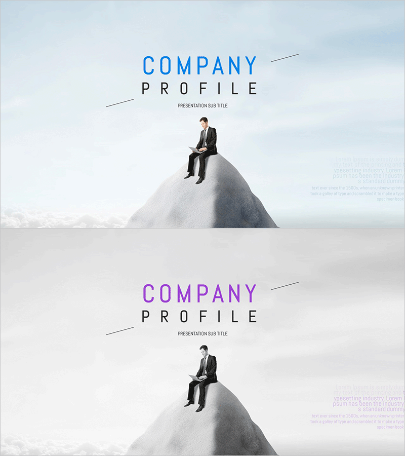 생각하는 회사원 템플릿 표지 – 기업 비전 강조