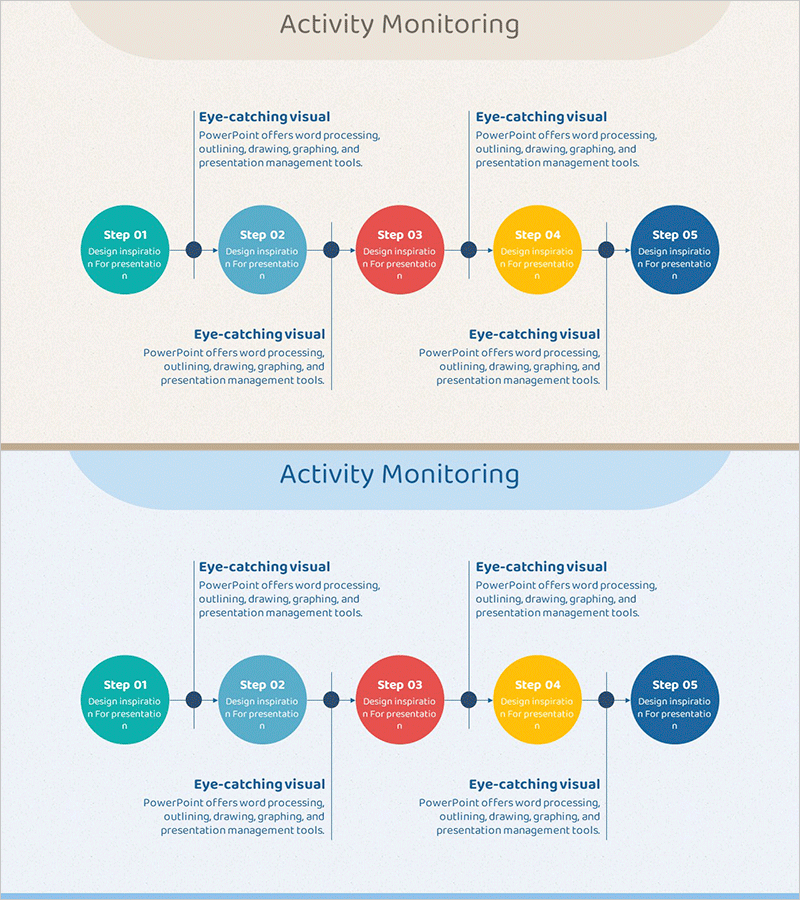 5단계 선형 원 다이어그램 – 사업 추진 전략