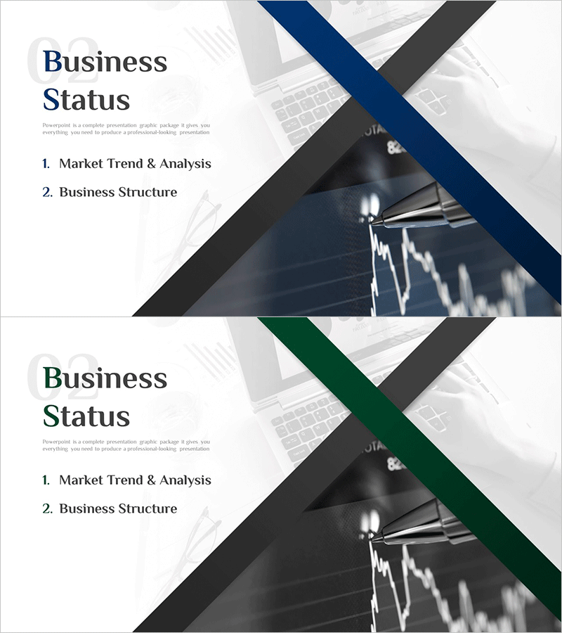 모던 라인 IR 템플릿 간지 – 비즈니스 상태 시각화