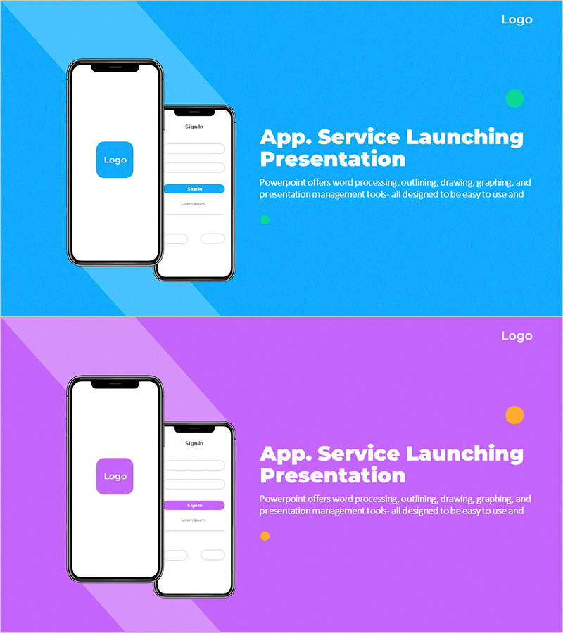 블루 테마 앱서비스 런칭 템플릿 표지