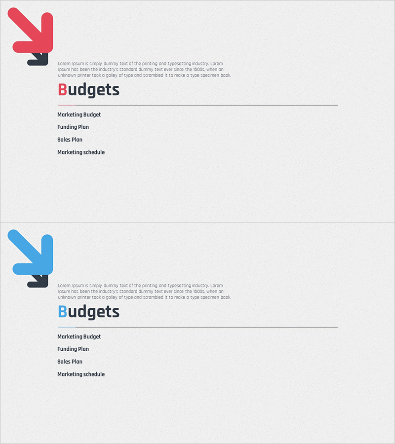 화살표 마케팅 계획 템플릿 간지
