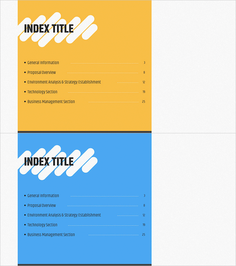 원형 사선 패턴 제안서 목차
