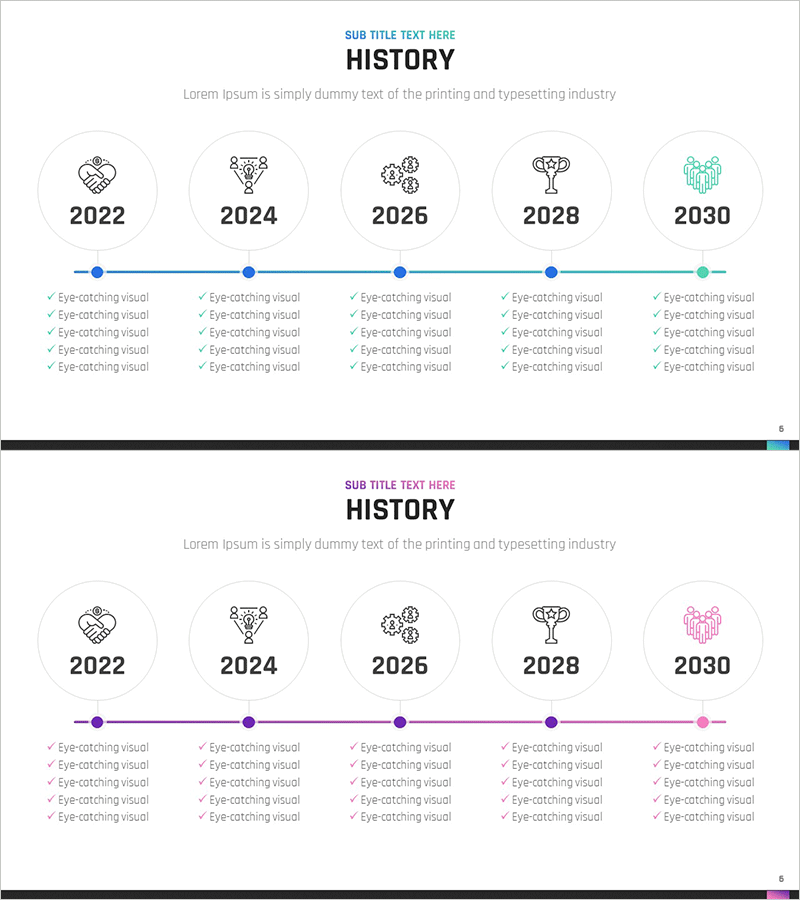 히스토리 연혁 다이어그램 – 효과적인 회사 소개