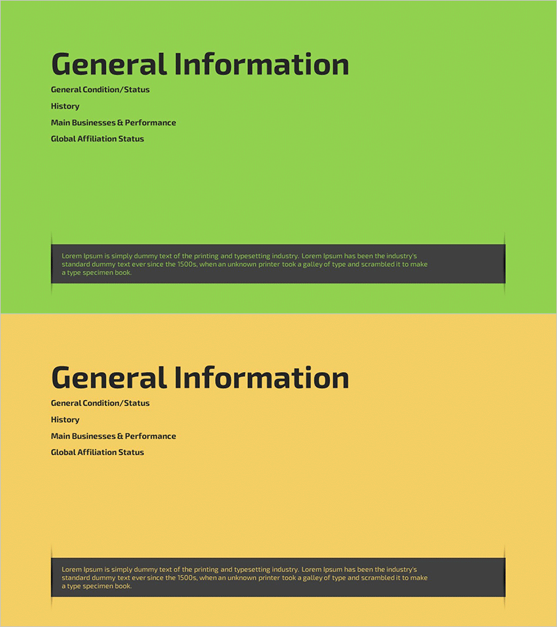 아이디어 제안서 템플릿 간지 – 키워드 강조와 정보 전달