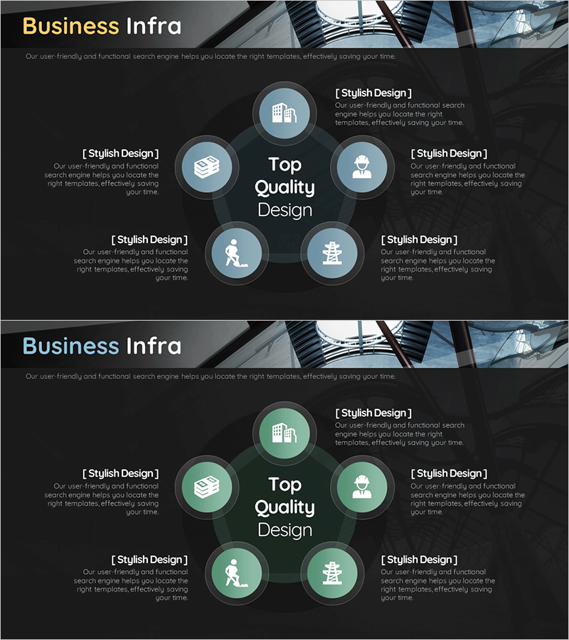 비즈니스 인프라 오각 다이어그램 – 효율적인 사업 소개