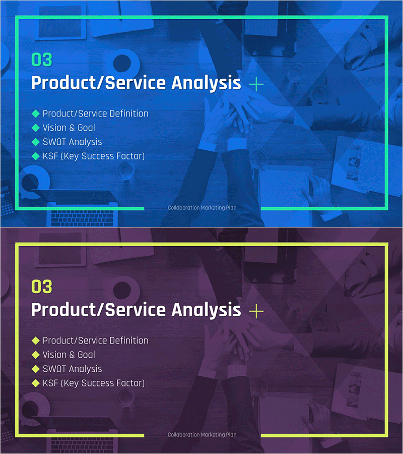 콜라보레이션 마케팅 기획서 템플릿 간지