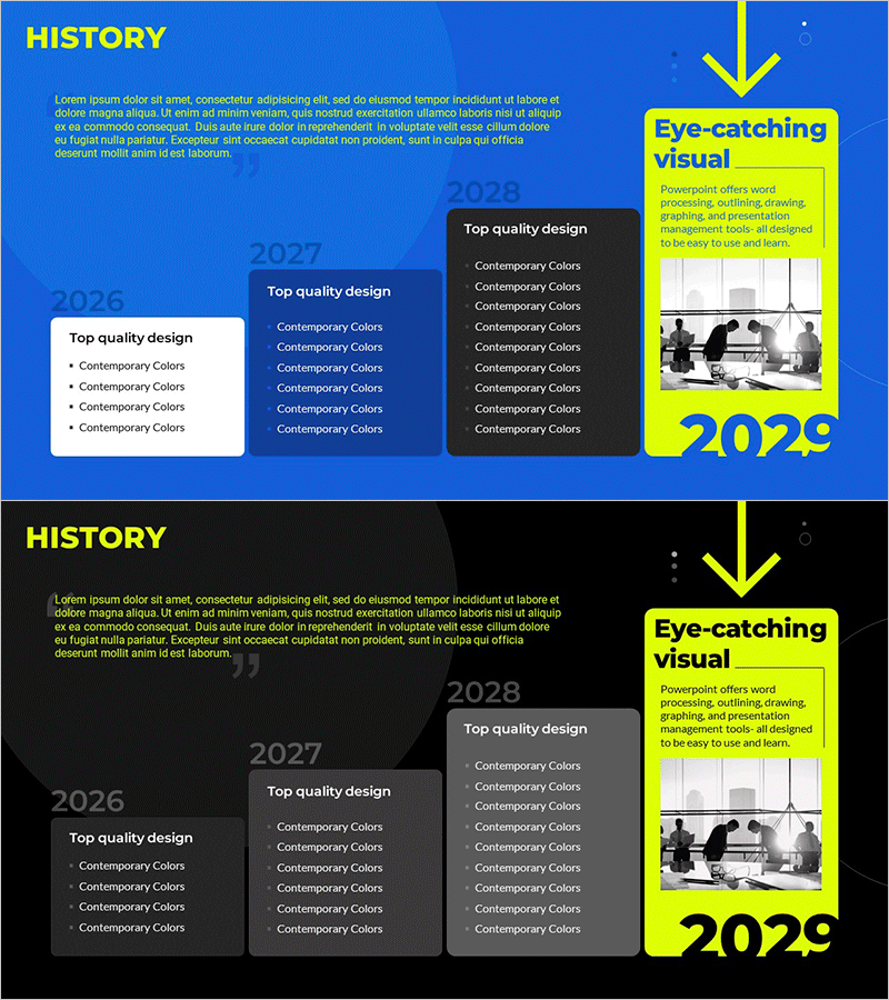 연혁 층상 다이어그램 – 사업 추진 전략을 효과적으로 정리하기