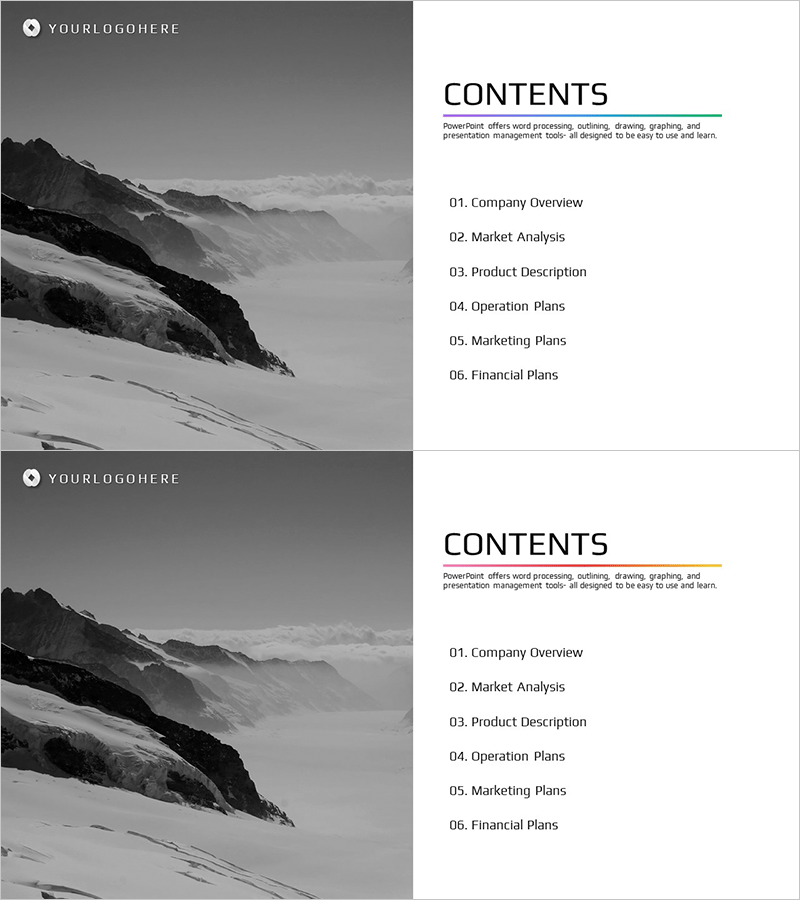 설산테마 사업계획서 템플릿 목차