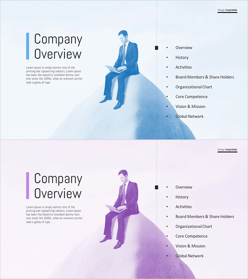 생각하는 회사원 템플릿 간지 - 혁신적 기업 소개