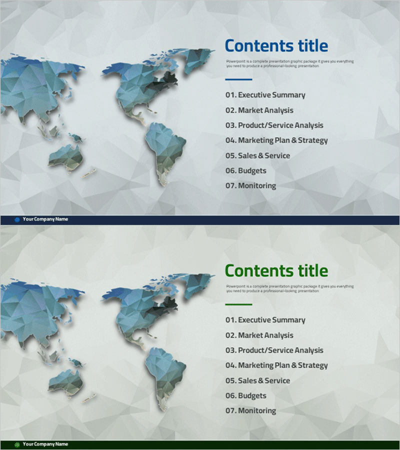 글로벌 사업가의 마케팅 계획서 템플릿 목차