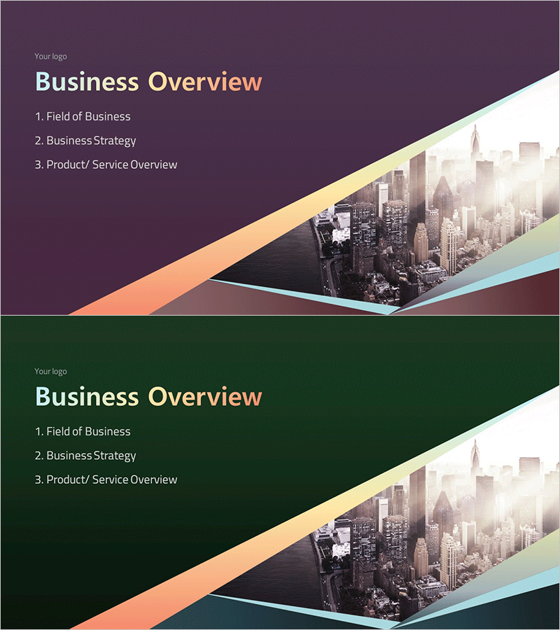 컬러 그라데이션 템플릿 간지 – 세련된 비즈니스 개요