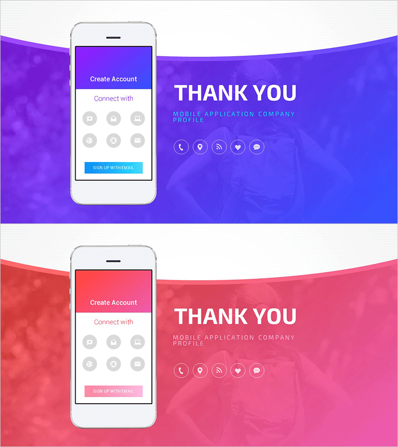 모바일 앱 회사소개서 엔딩 표지 – 신뢰와 연결