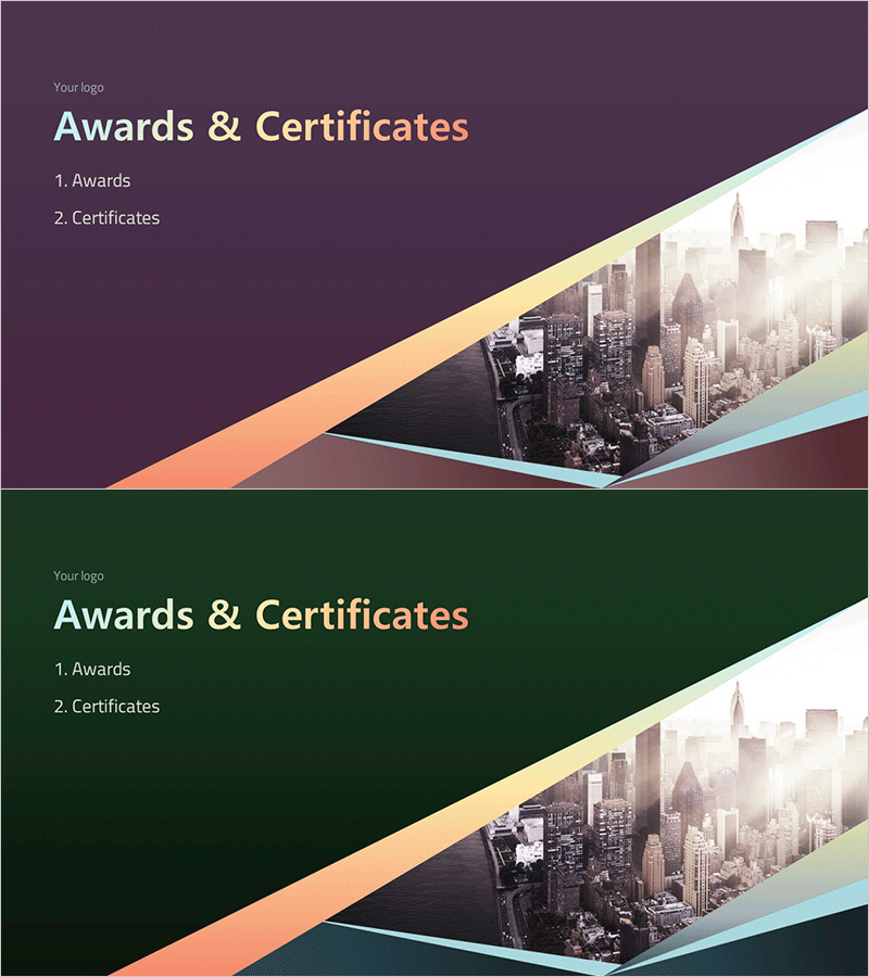 컬러 그라데이션 템플릿 간지 – 시각적 매력을 강조한 섹션 슬라이드