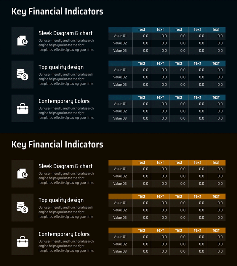 주요 재무 지표 분석 다이어그램 – 효율적인 재무 계획
