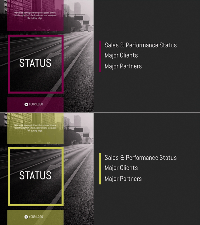 도로 회사소개서 템플릿 간지 – 성과와 성장