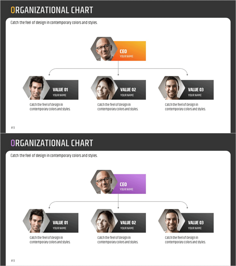 육각형 쉐입 프로필 조직도