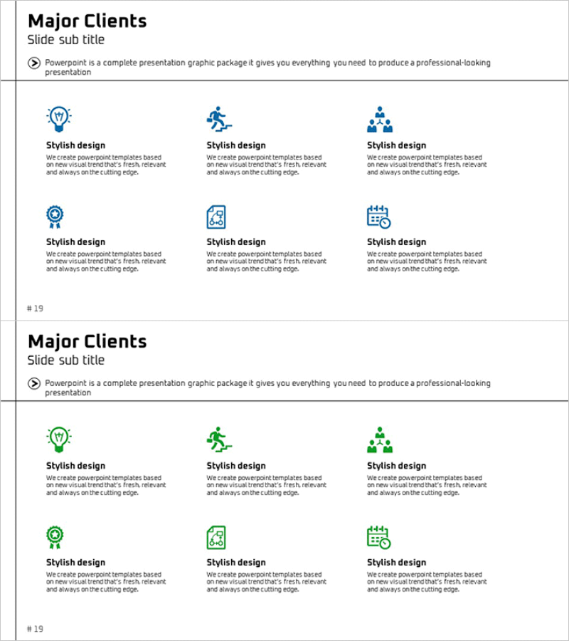 주요 서비스를 소개하는 슬라이드 – 고객 성공 사례 강조