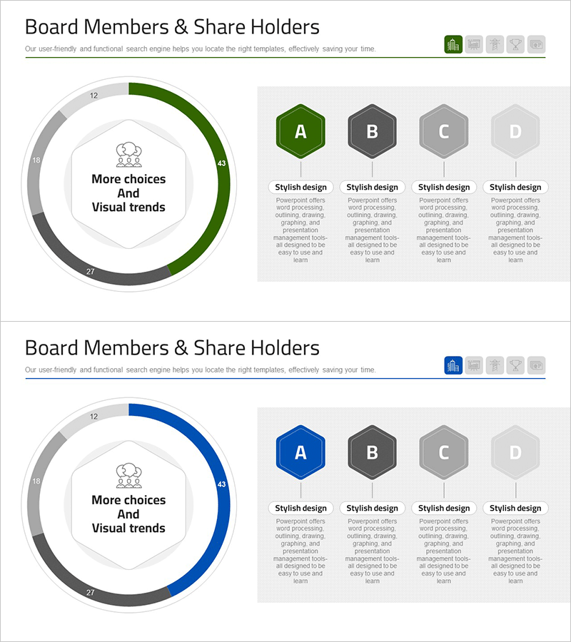 의료 서비스 분석 도넛 차트 – 경쟁 시장 통찰