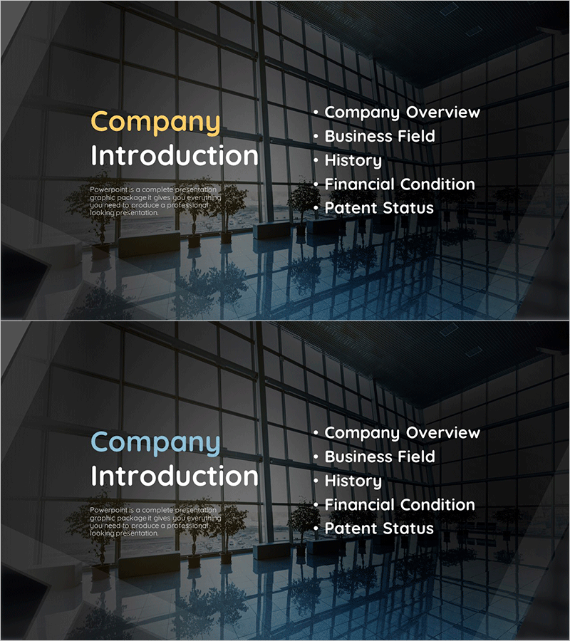 건축 투자유치 PPT 간지 – 회사 소개 및 재무제표