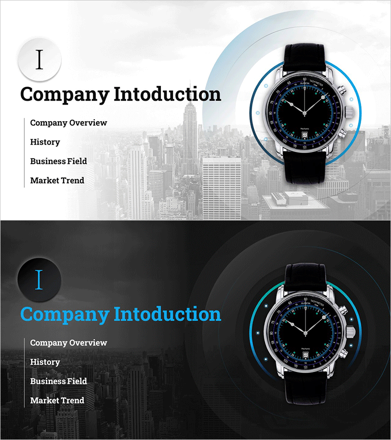 시계 제품 소개 및 서비스 PPT 간지