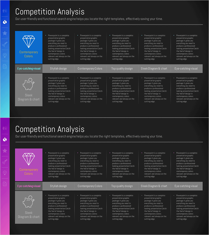 경쟁사 비교 분석 다이어그램 – 시장과 경쟁을 선도하라